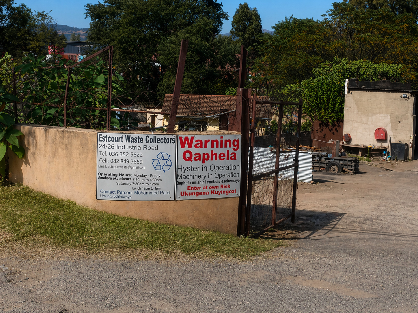 Entrance to Estcourt Waste Collectors facility