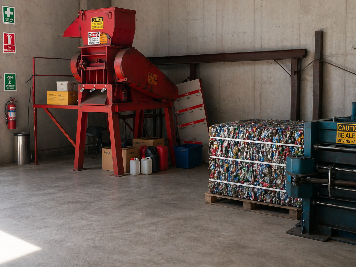 Industrial recycling machinery at EWC