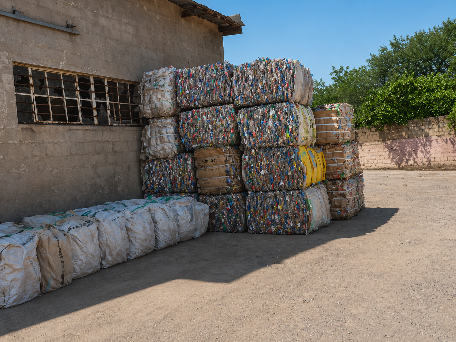 EWC warehouse with sorted recyclables